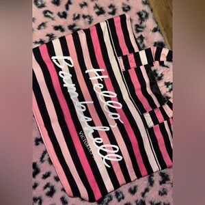 Victoria's Secret Pink and Black Striped Tote